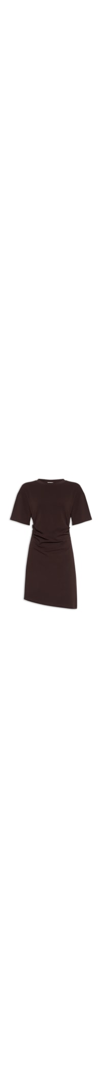 Vestido Curto Boxy Tuck T-shirt Mini Dress - Marrom