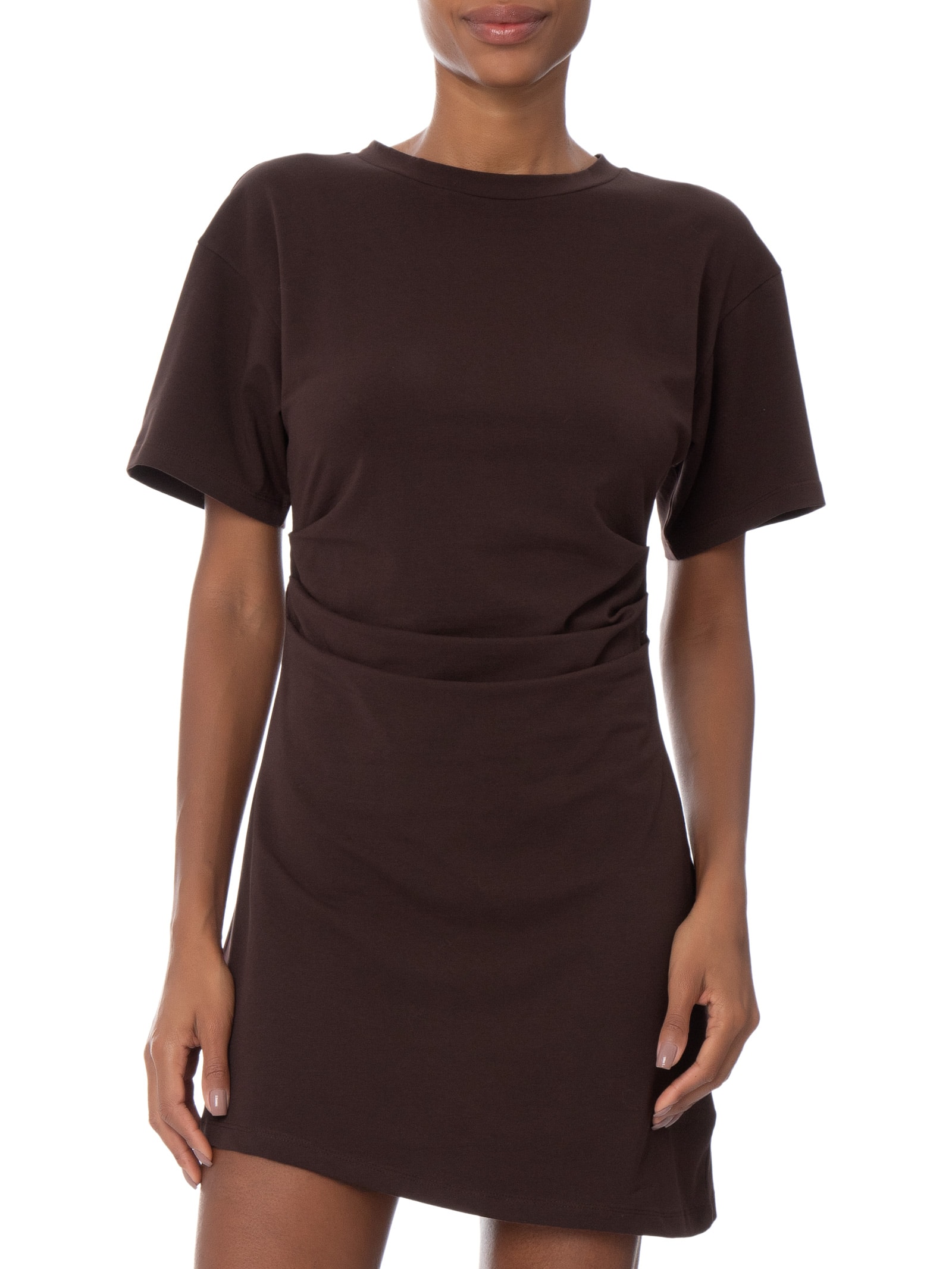 Vestido Curto Boxy Tuck T-shirt Mini Dress Marrom Cotton On
