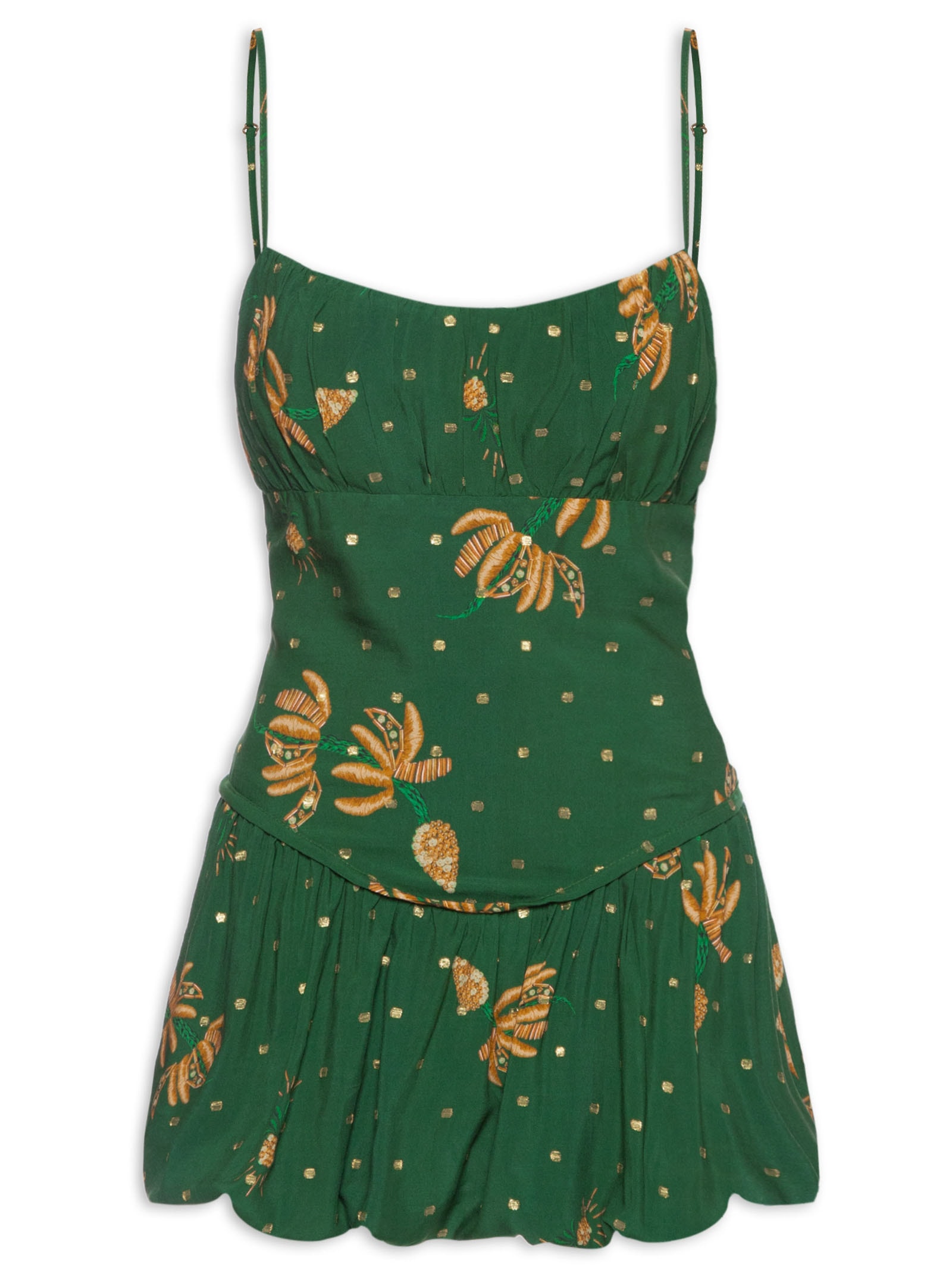 Vestido Curto Brilho De Banana Verde Farm