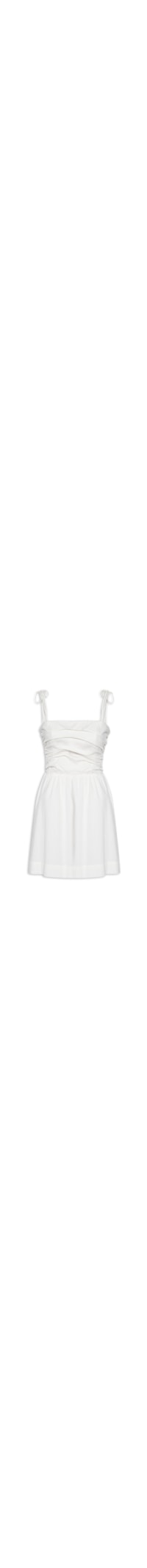 Vestido Curto Busto Drapeado - Branco