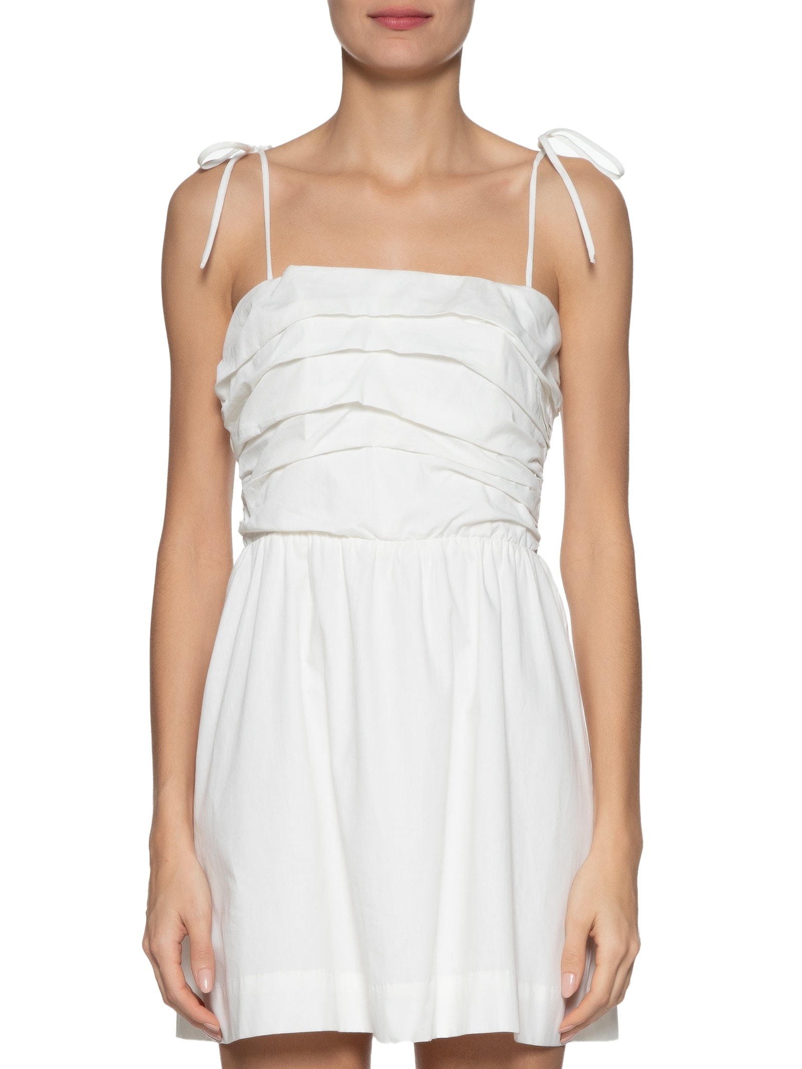 Vestido Curto Busto Drapeado Branco  Dress To