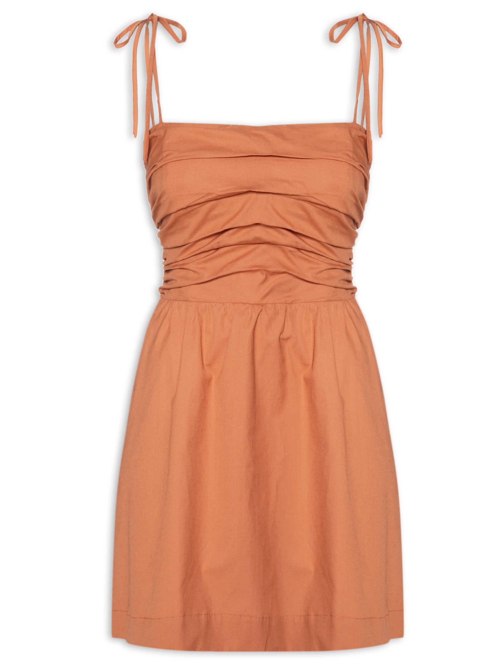 Vestido Curto Busto Drapeado Laranja Dress To
