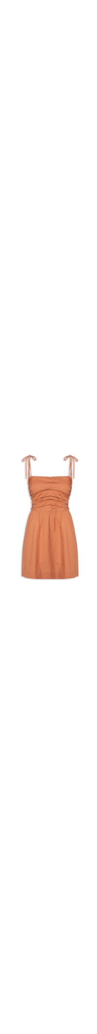 Vestido Curto Busto Drapeado - Laranja