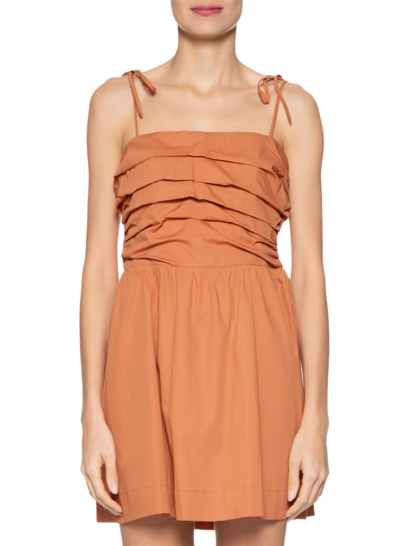 Vestido Curto Busto Drapeado Laranja Dress To