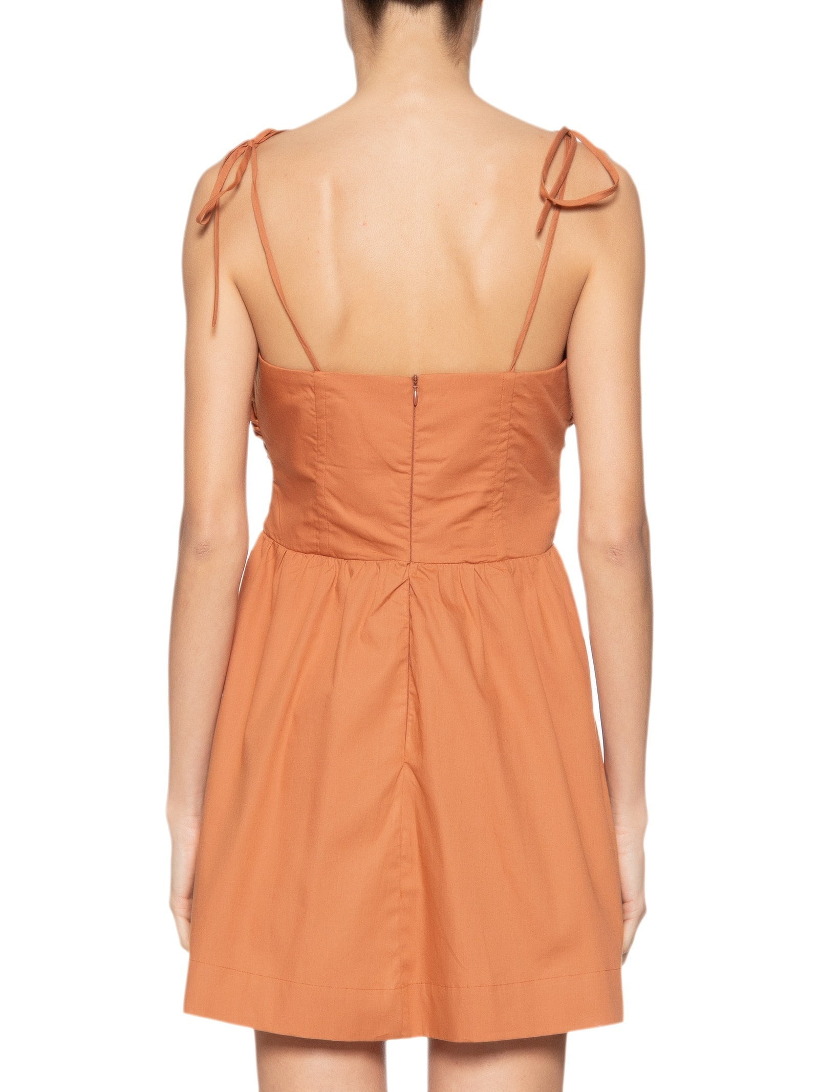 Vestido Curto Busto Drapeado Laranja Dress To