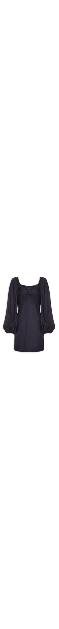 Vestido Curto Busto Franzido - Preto