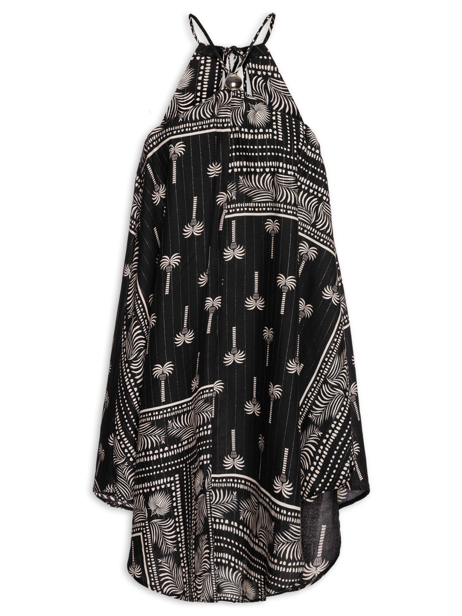 Vestido Curto C/ Pontas Passador Preto Cacay
