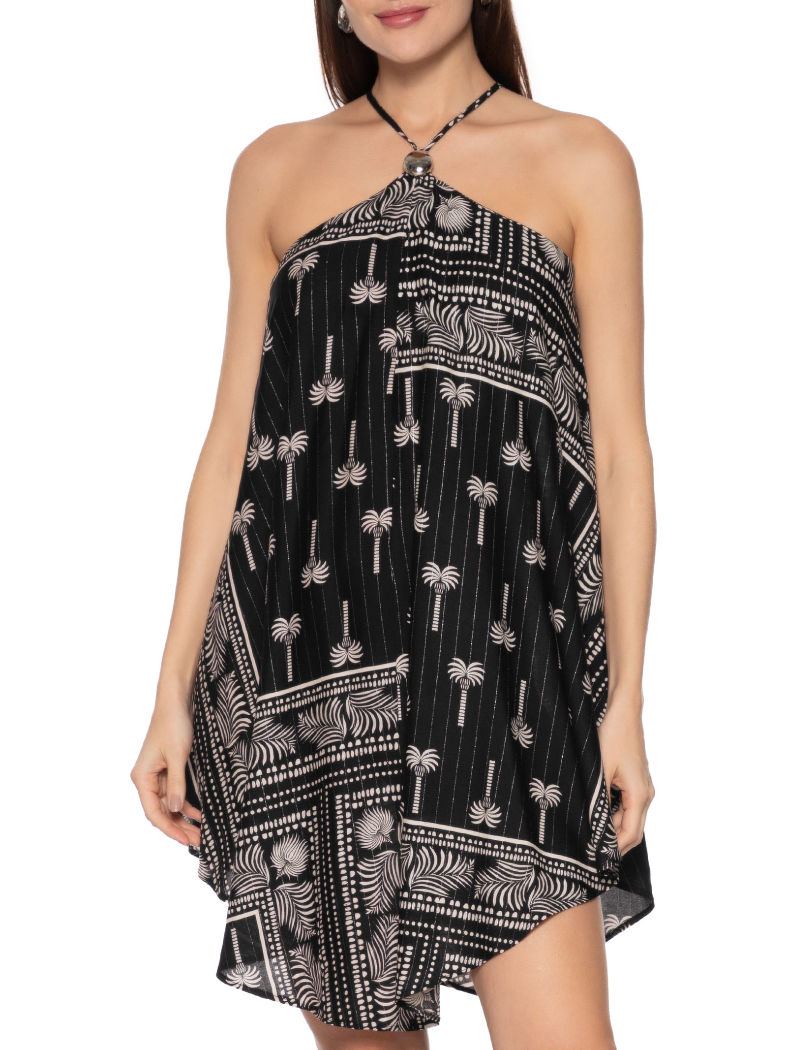 Vestido Curto C/ Pontas Passador Preto Cacay