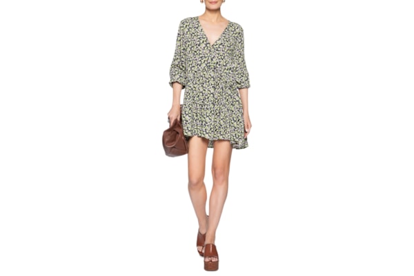 Vestido Curto Camadas Liberty Brumas - Preto