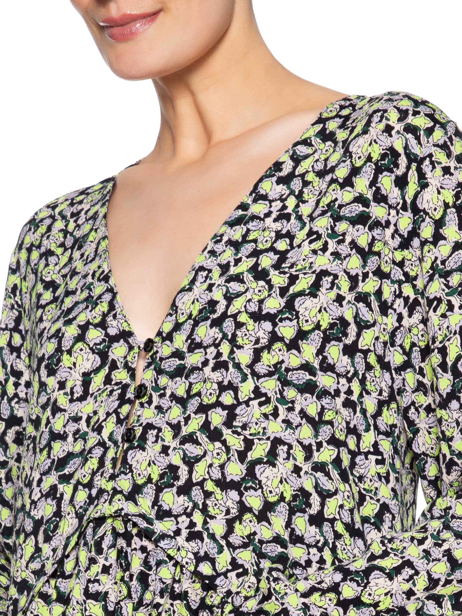 Vestido Curto Camadas Liberty Brumas Preto Animale