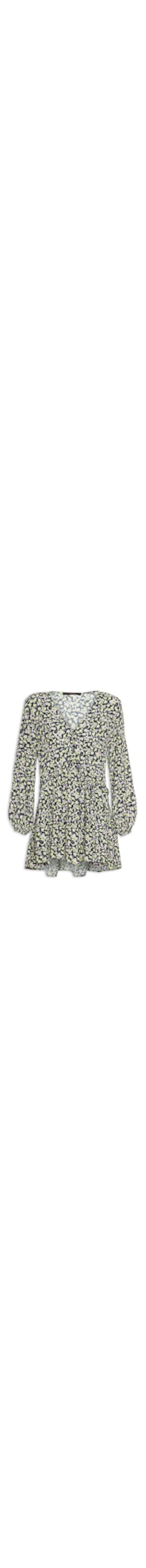 Vestido Curto Camadas Liberty Brumas - Preto