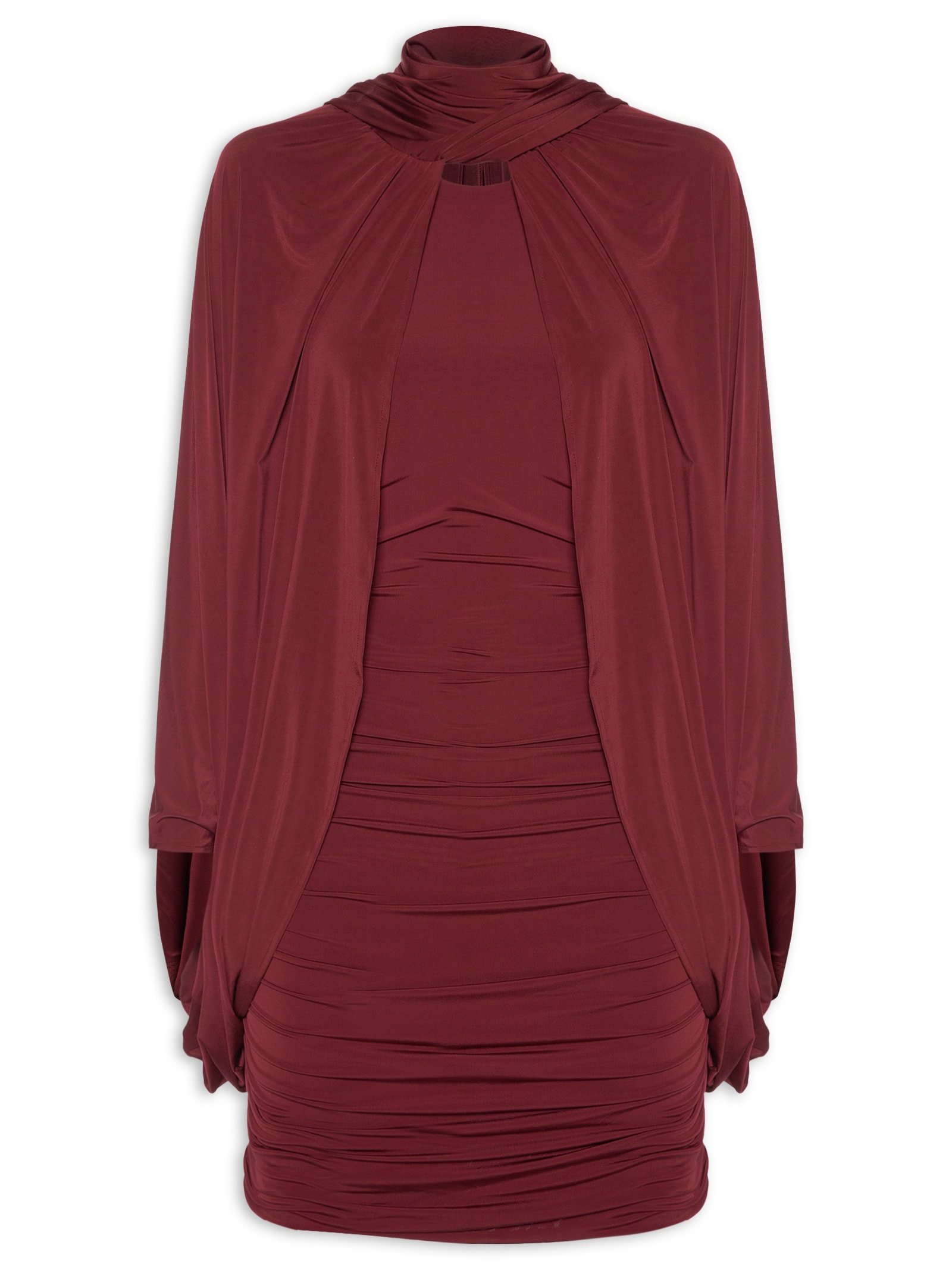 Vestido Curto Capa Jersey Vermelho Animale