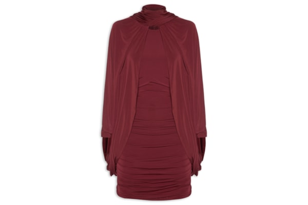 Vestido Curto Capa Jersey - Vermelho