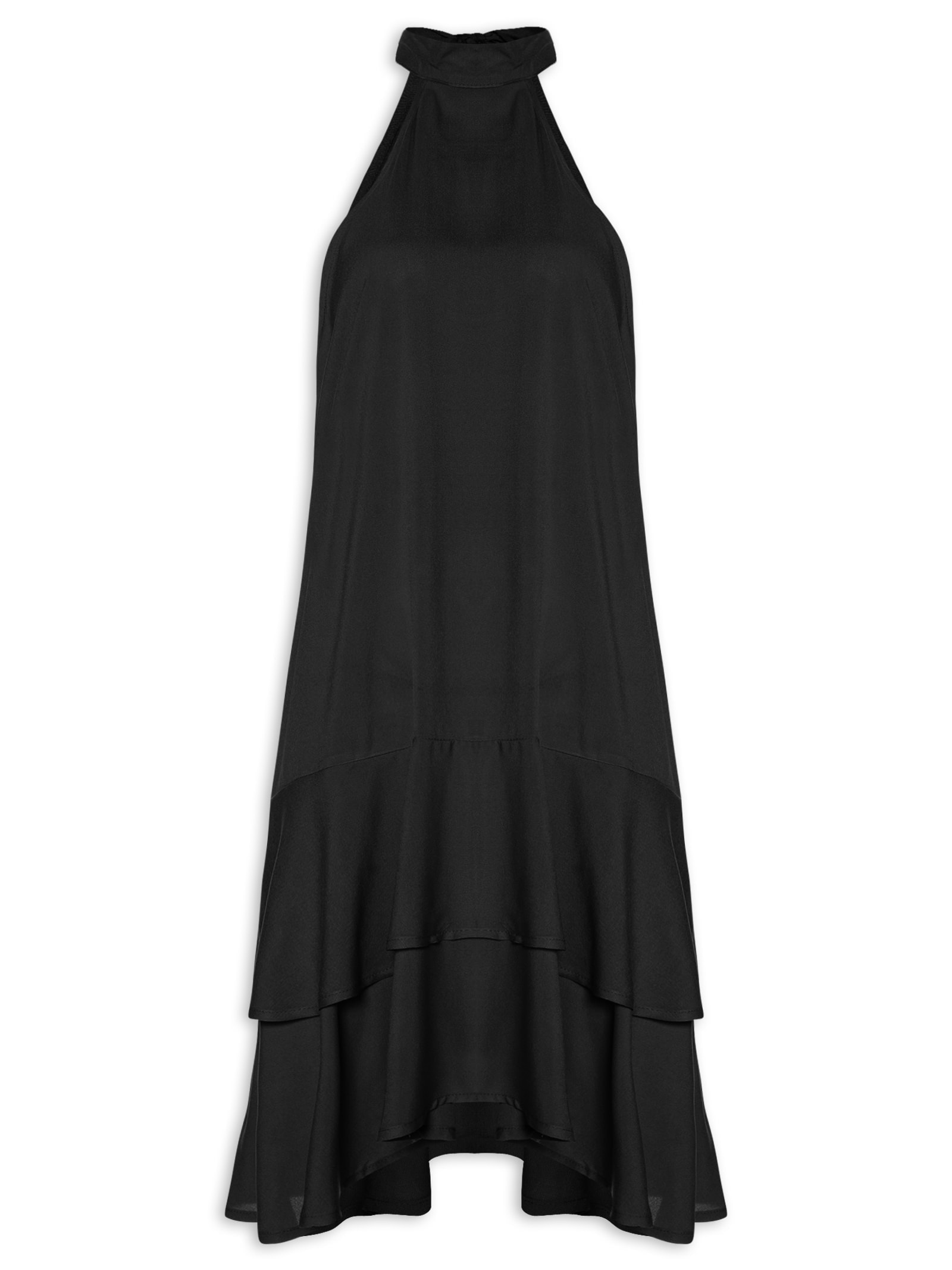 Vestido Curto Cava Americana Preto Basiq