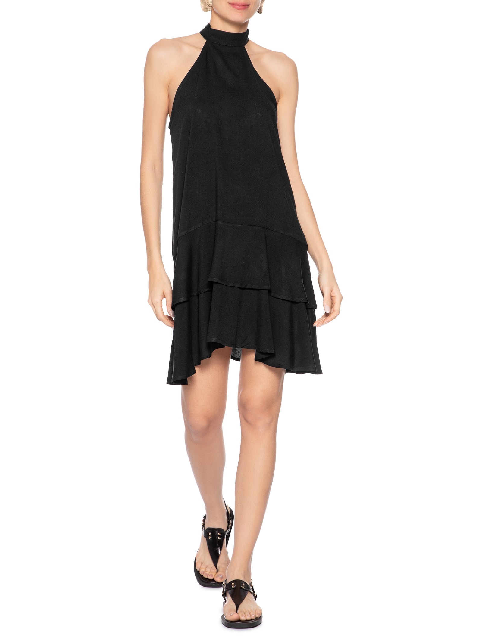 Vestido Curto Cava Americana Preto Basiq