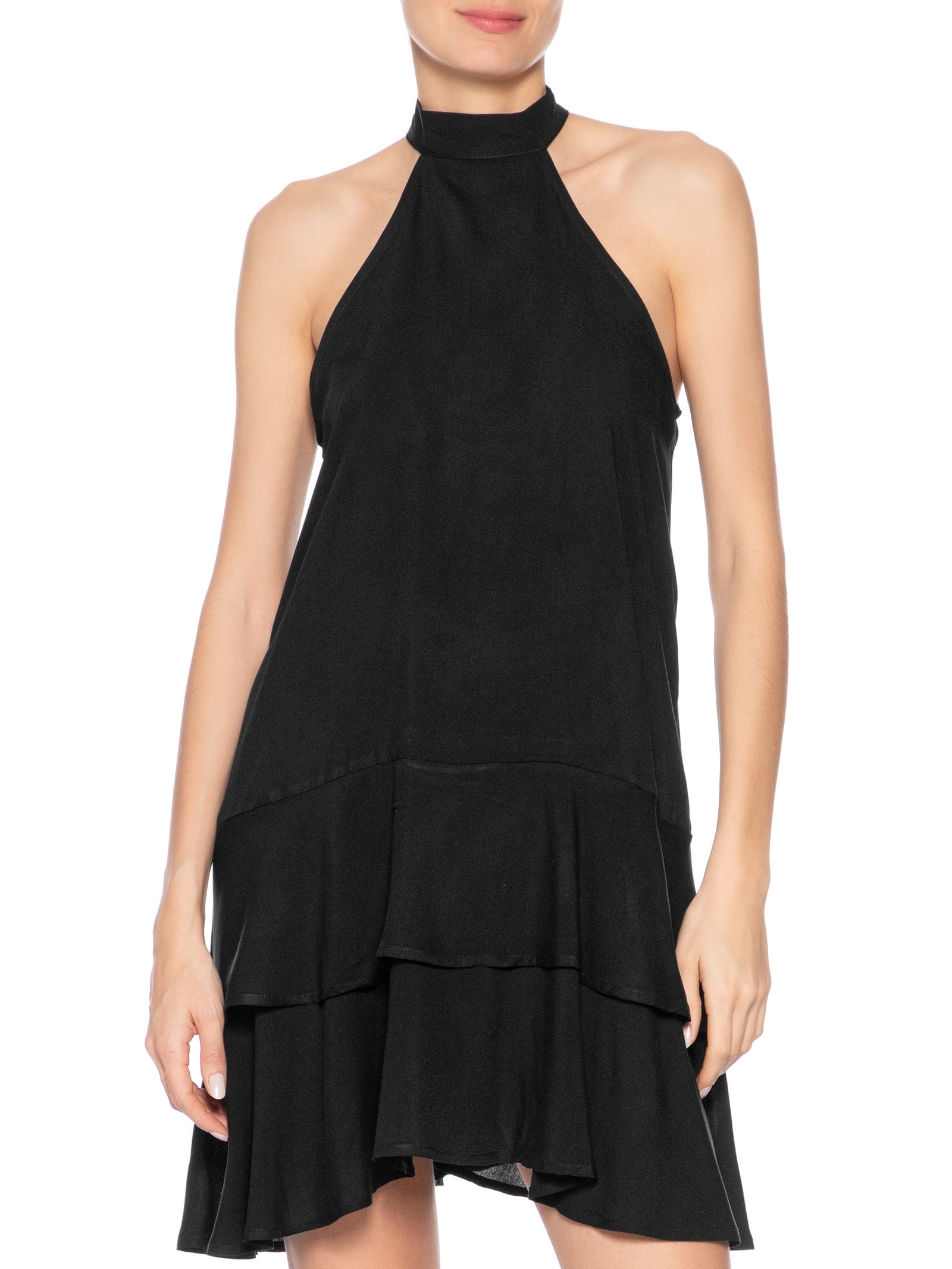 Vestido Curto Cava Americana Preto Basiq