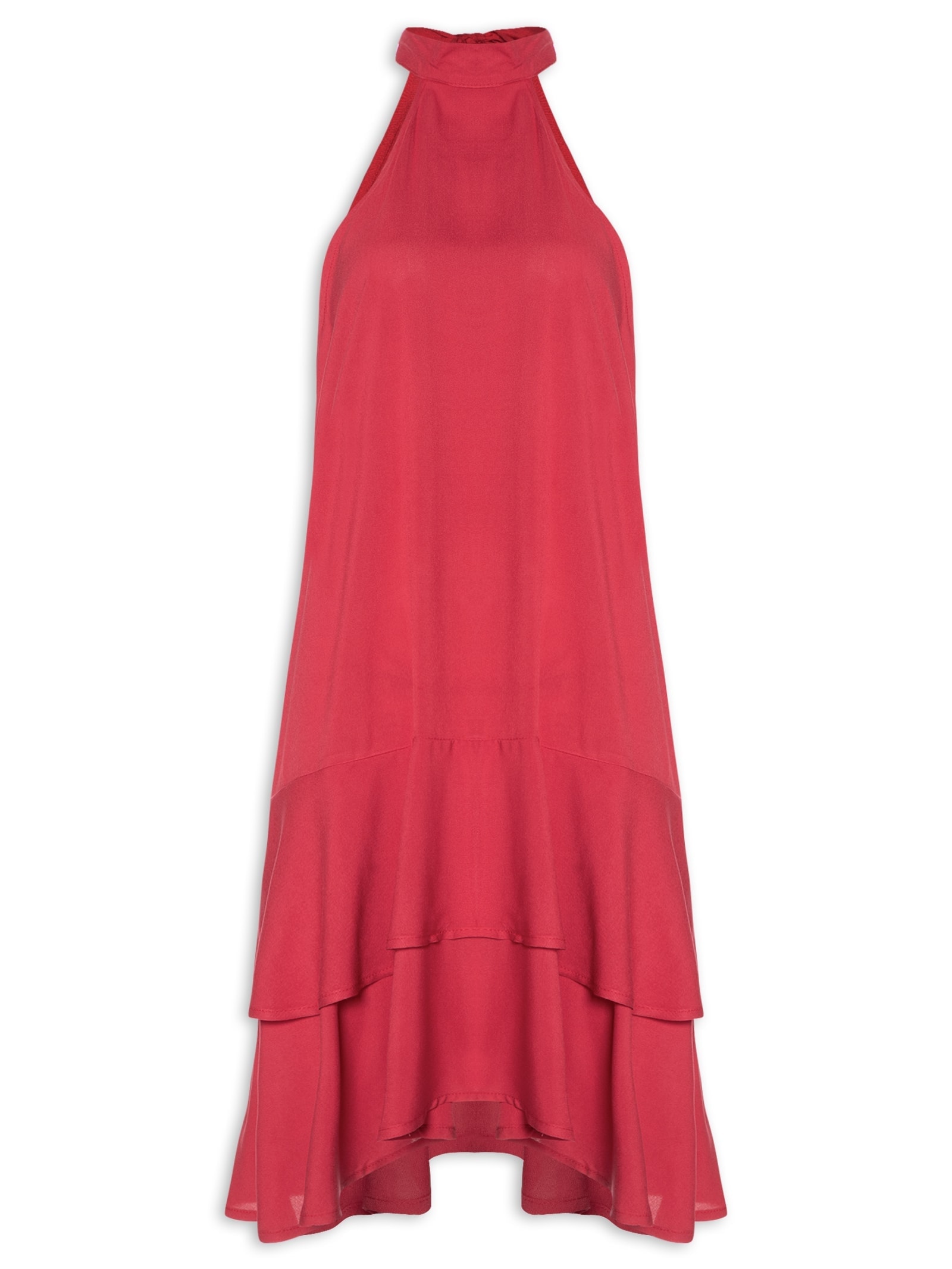 Vestido Curto Cava Americana Vermelho Basiq