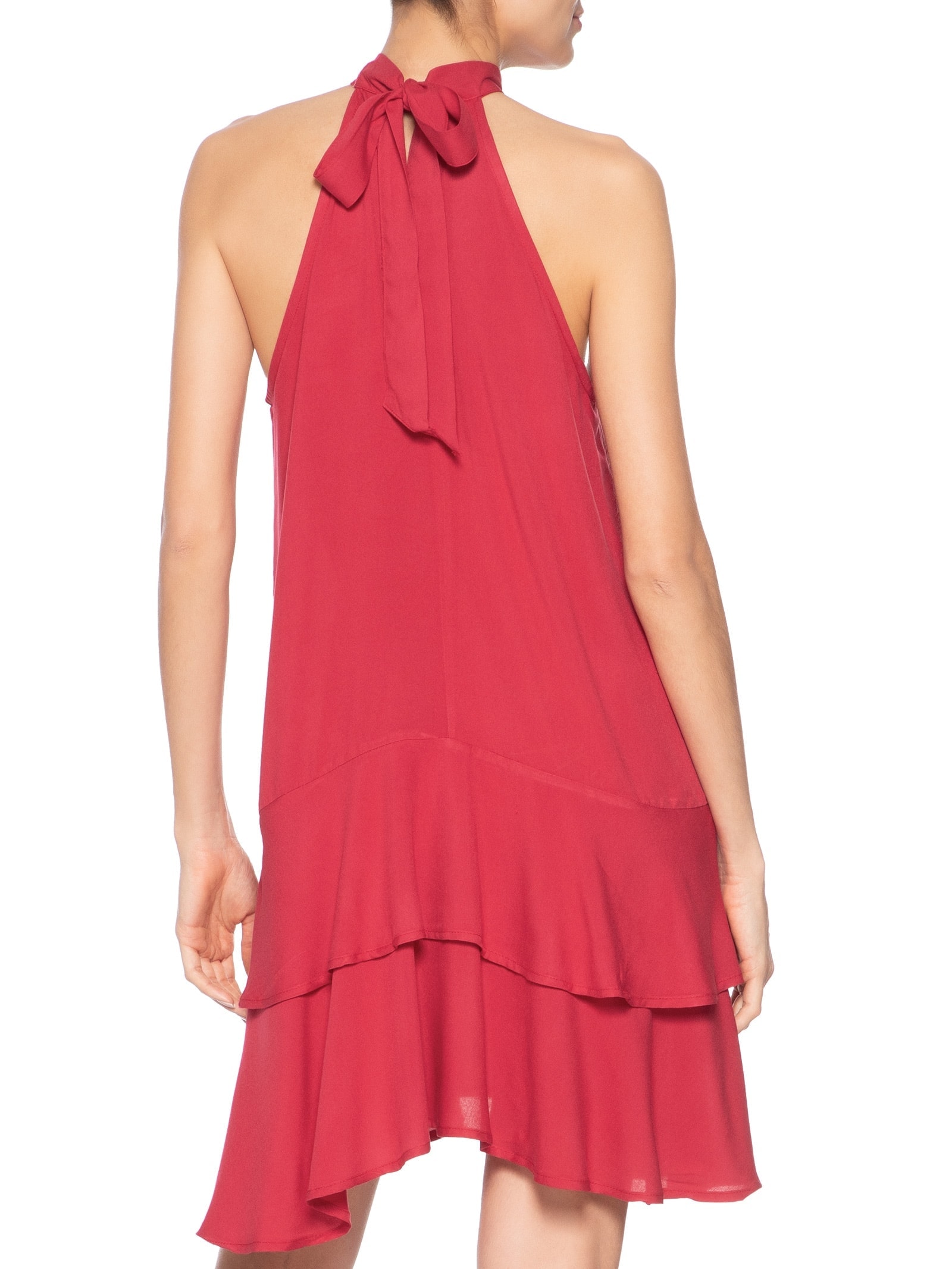 Vestido Curto Cava Americana Vermelho Basiq