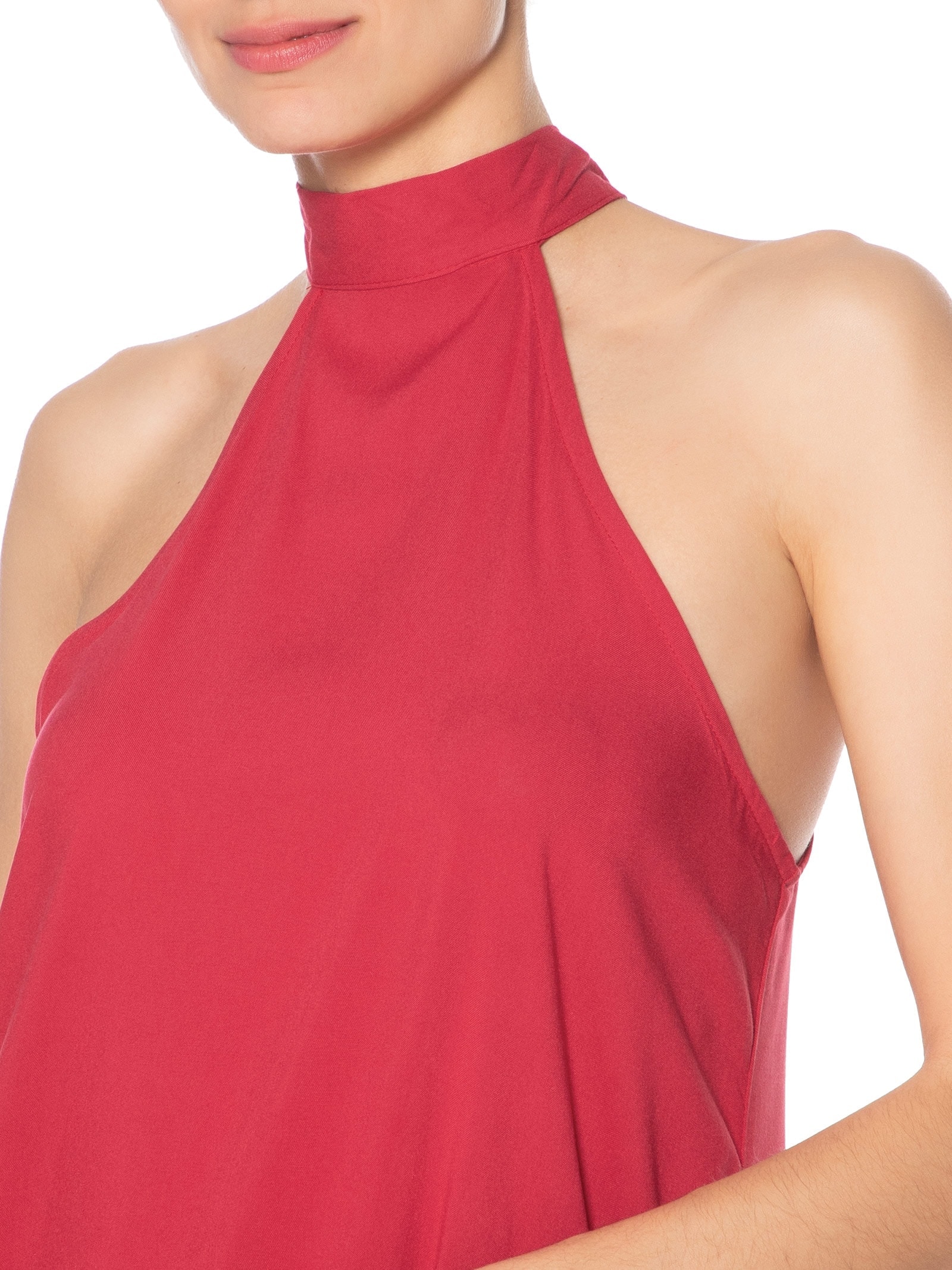 Vestido Curto Cava Americana Vermelho Basiq