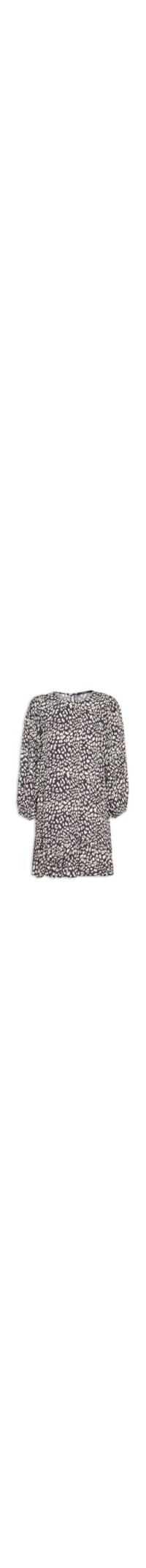 Vestido Curto Cava Quadrada Onça Abby - Preto