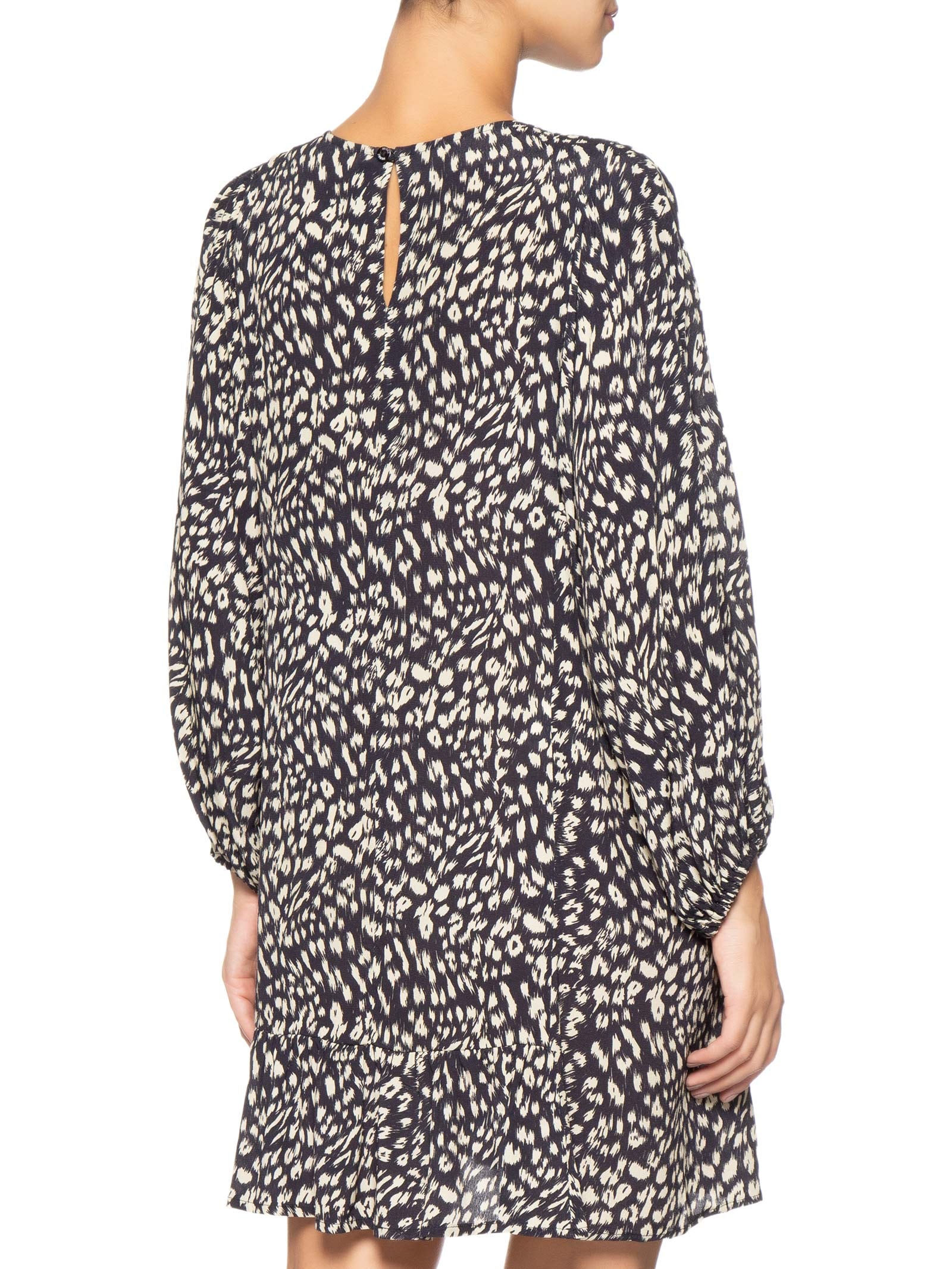 Vestido Curto Cava Quadrada Onça Abby Preto Animale