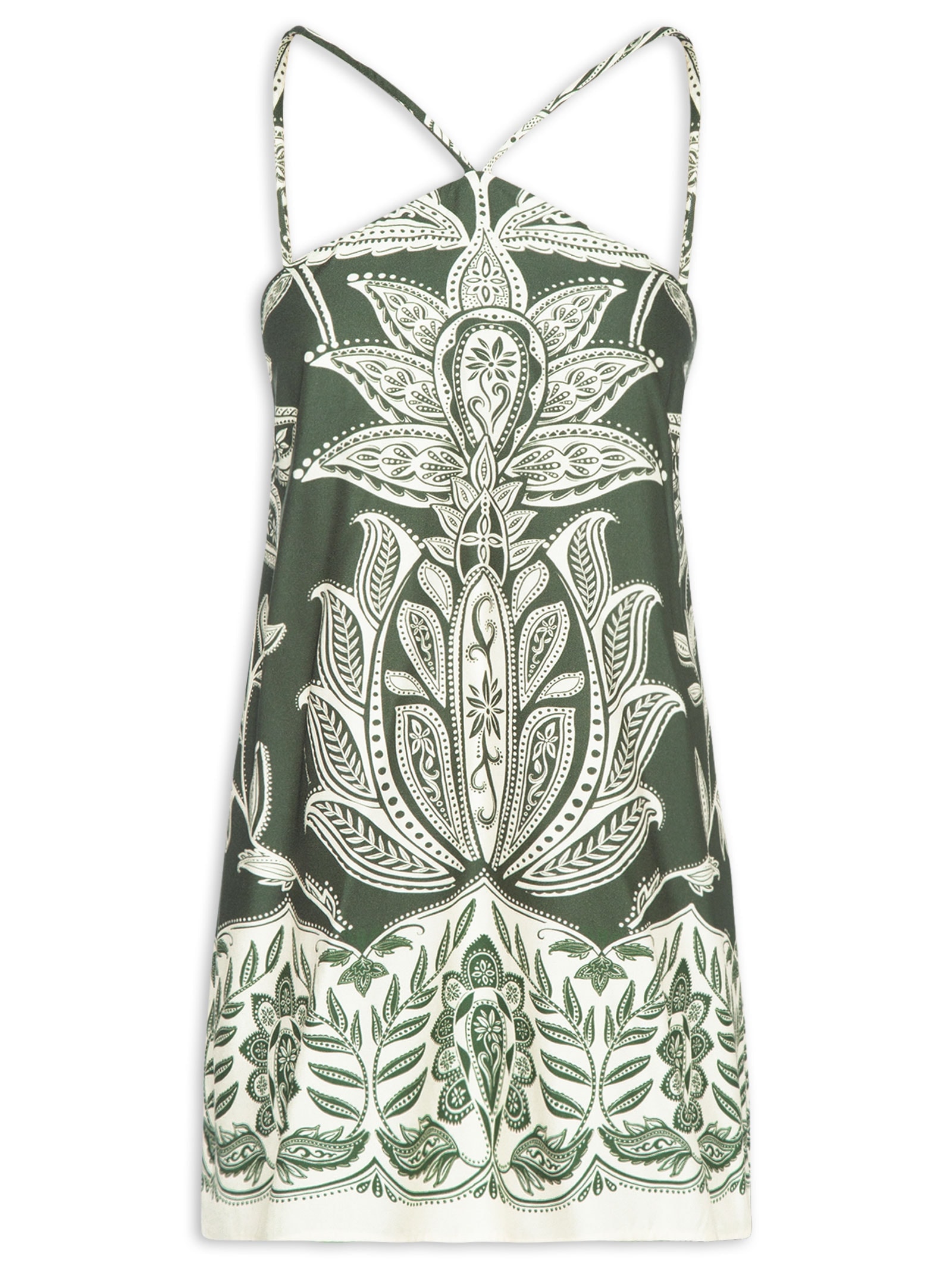 Vestido Curto Céu De Arara Verde Farm