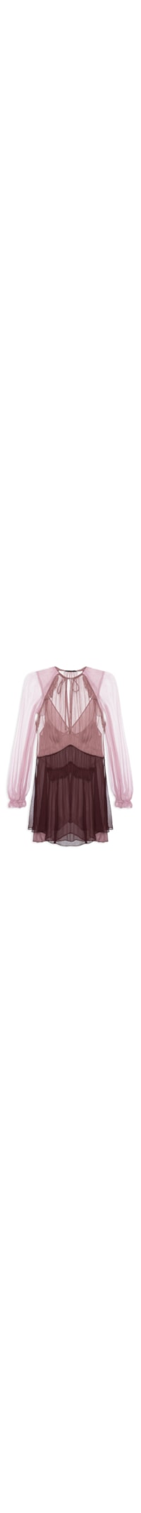 Vestido Curto Chiffon Tricolor – Rosa