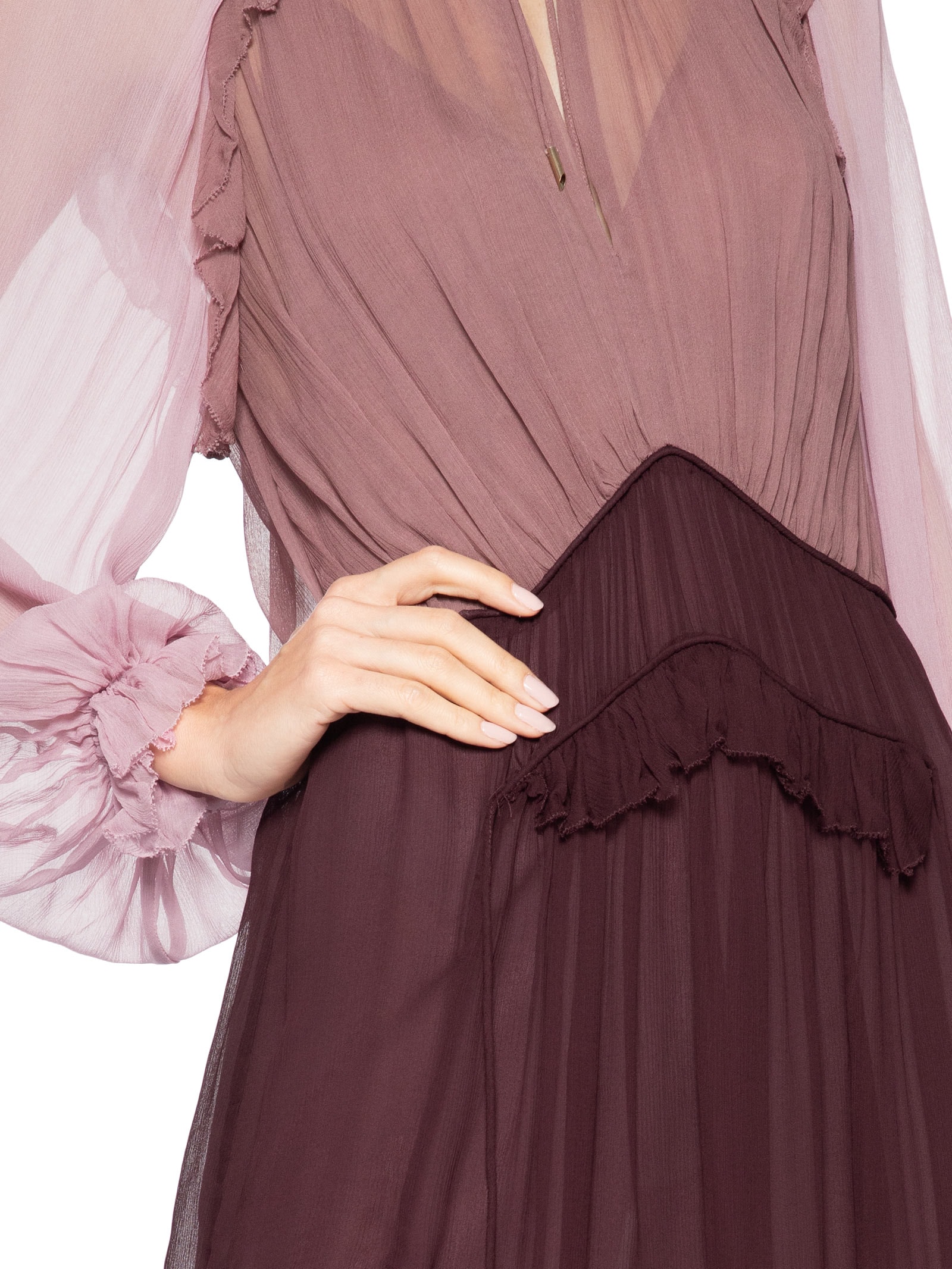 Vestido Curto Chiffon Tricolor – Rosa Animale