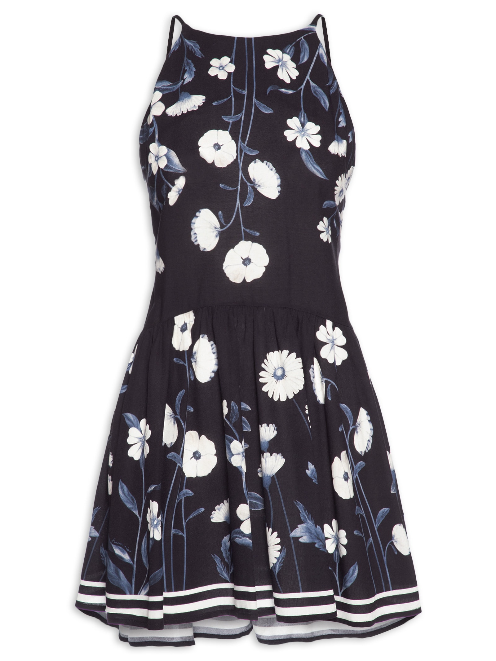 Vestido Curto Ciana Preto Farm