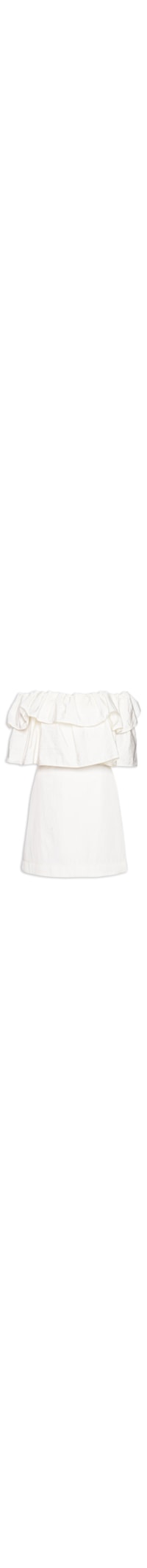 Vestido Curto Com Babado - Off White