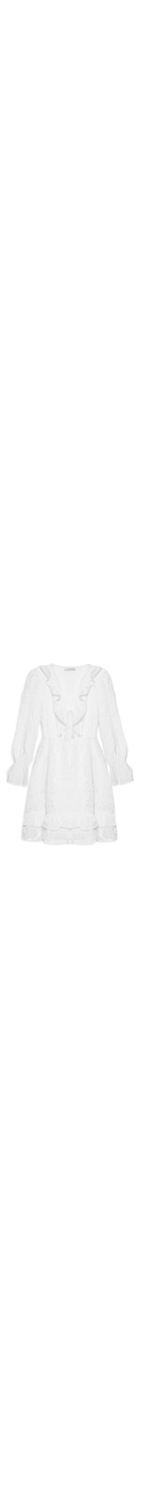Vestido Curto Com Babados - Branco