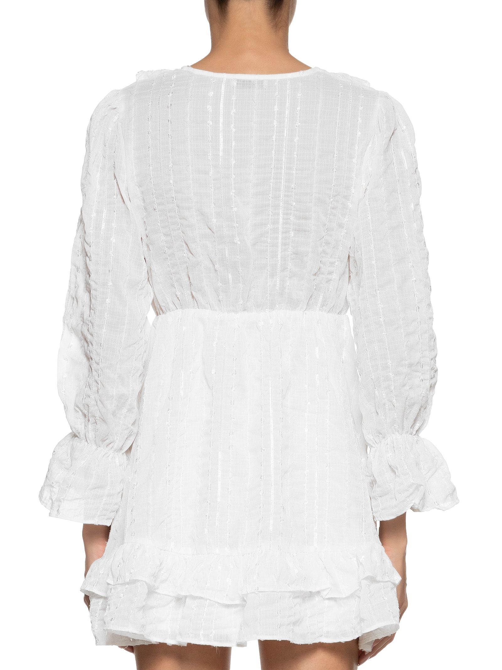 Vestido Curto Com Babados Branco Market 33