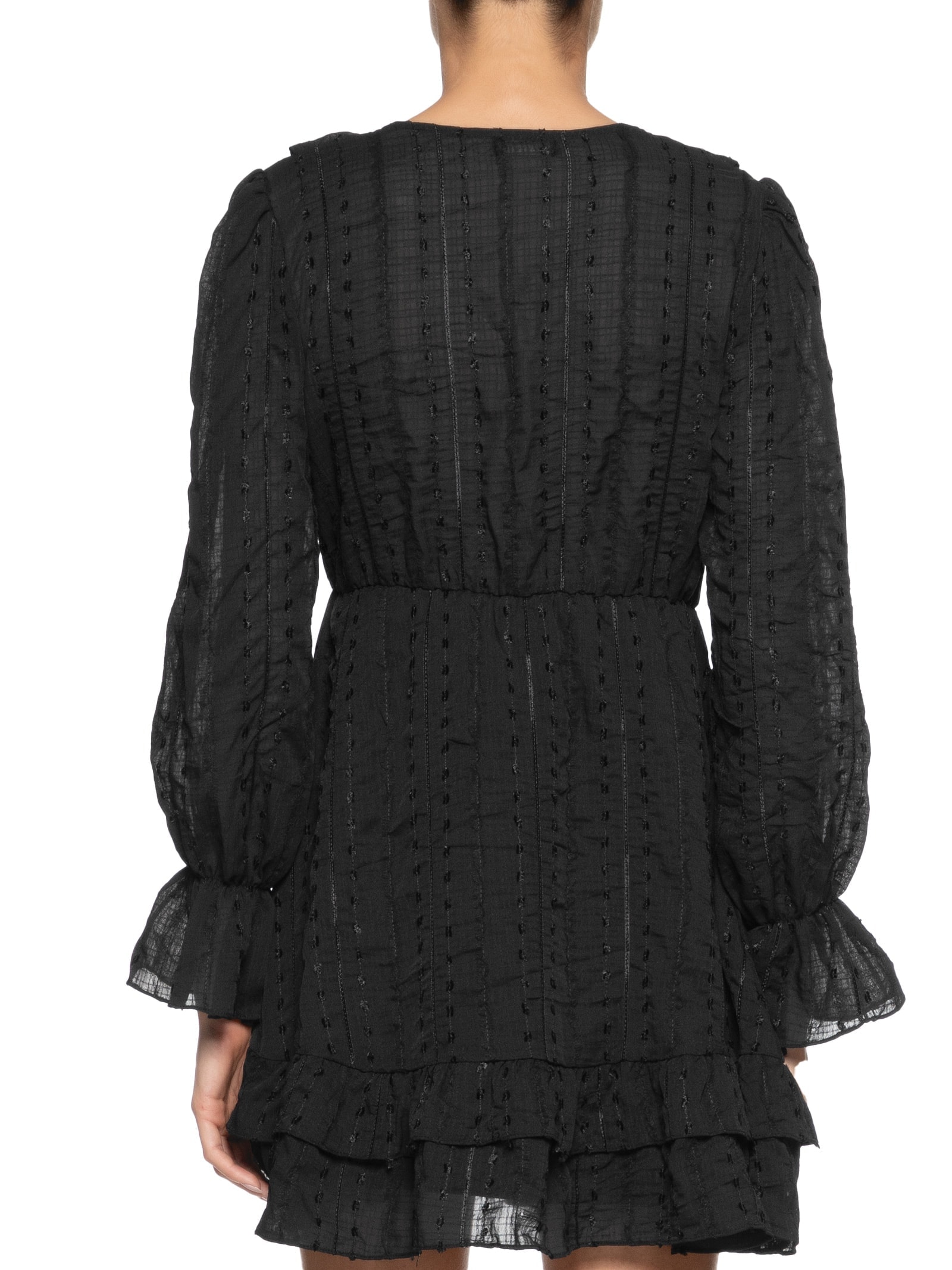 Vestido Curto Com Babados Preto Market 33