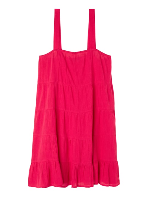 Vestido Curto Com Babados – Rosa