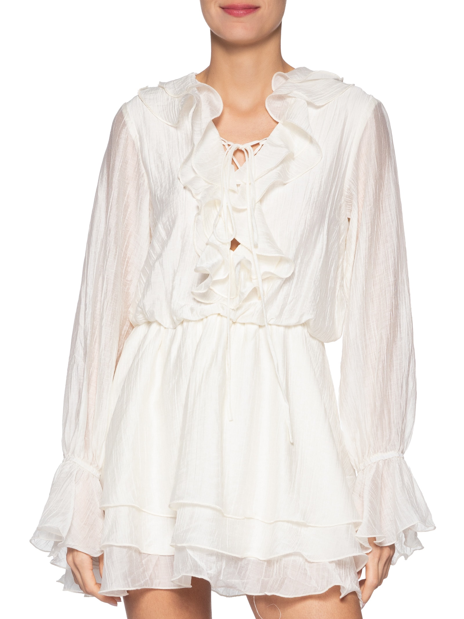 Vestido Curto com Babados – Off White Market 33