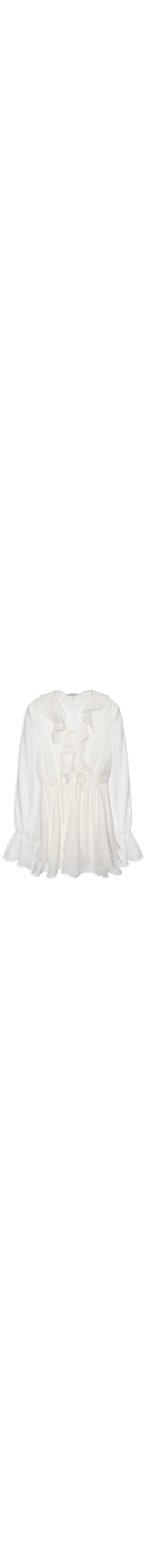 Vestido Curto com Babados – Off White