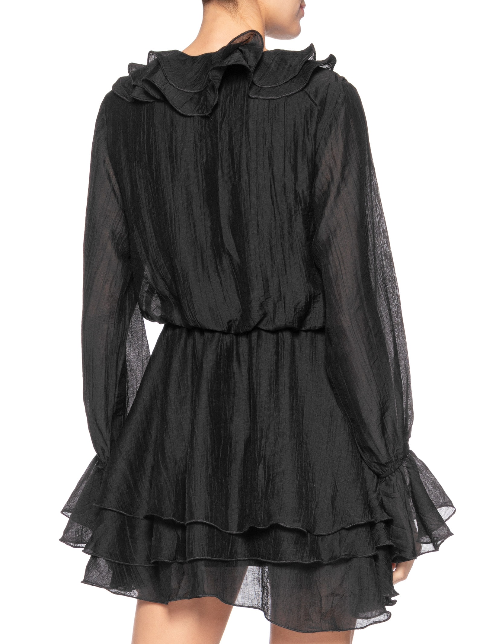 Vestido Curto com Babados – Preto Market 33