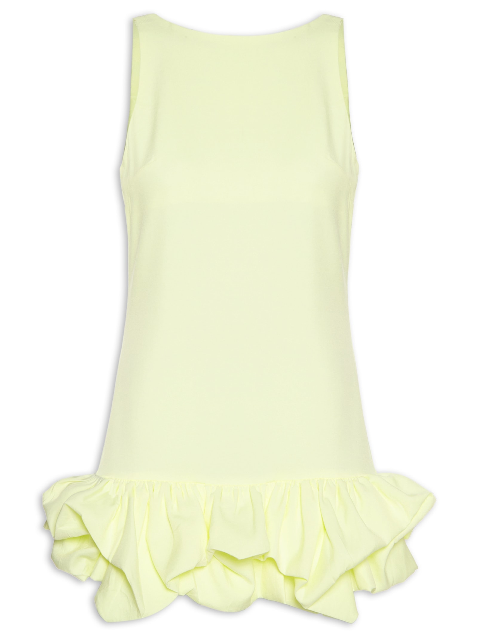 Vestido Curto Com Barra Balonê Amarelo Market 33