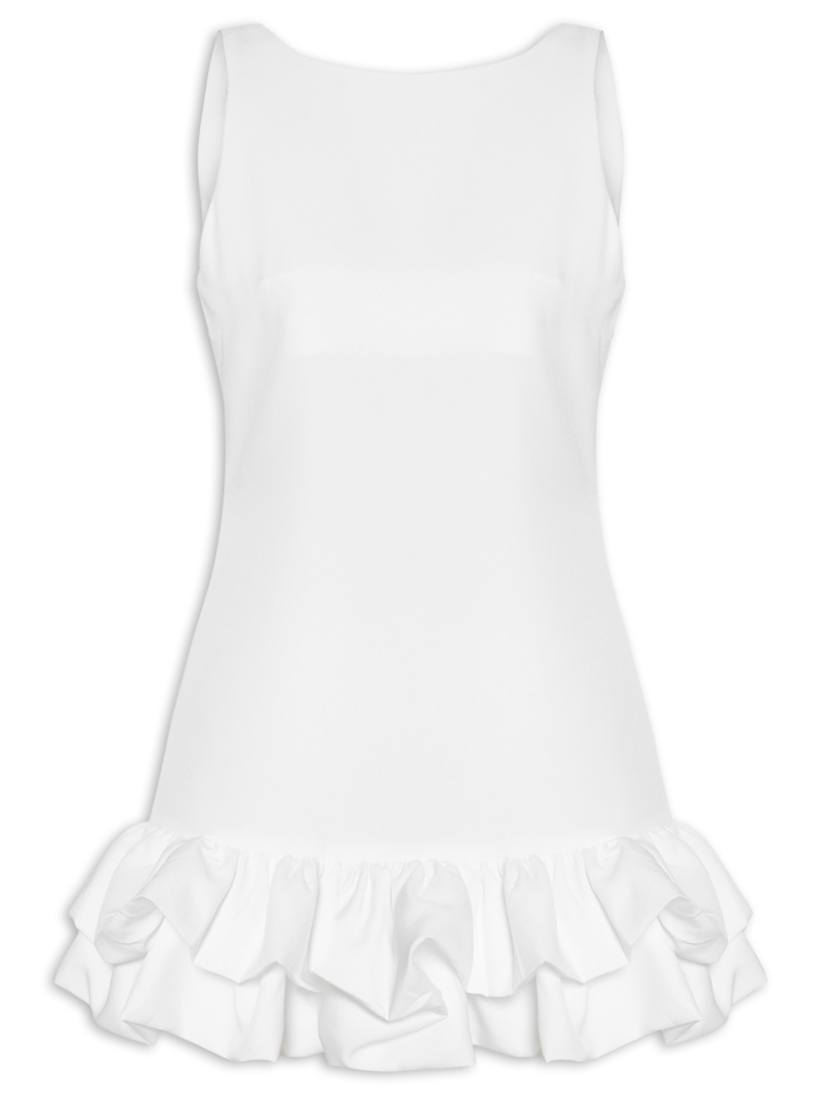 Vestido Curto Com Barra Balonê Branco Market 33