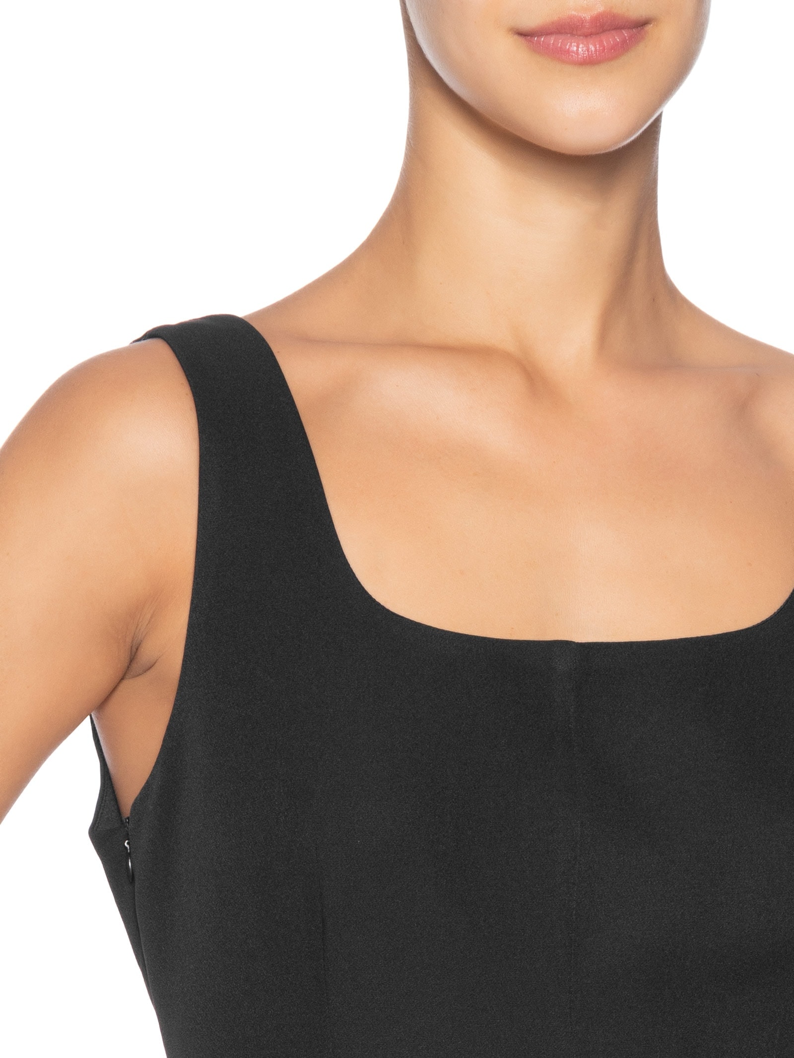 Vestido Curto Com Barra Plissada Preto Market 33