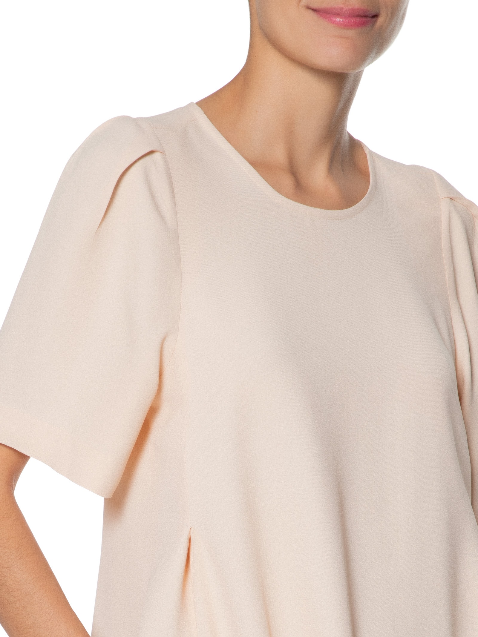 Vestido Curto Com Bolsos Laterais Amarelo  Basiq