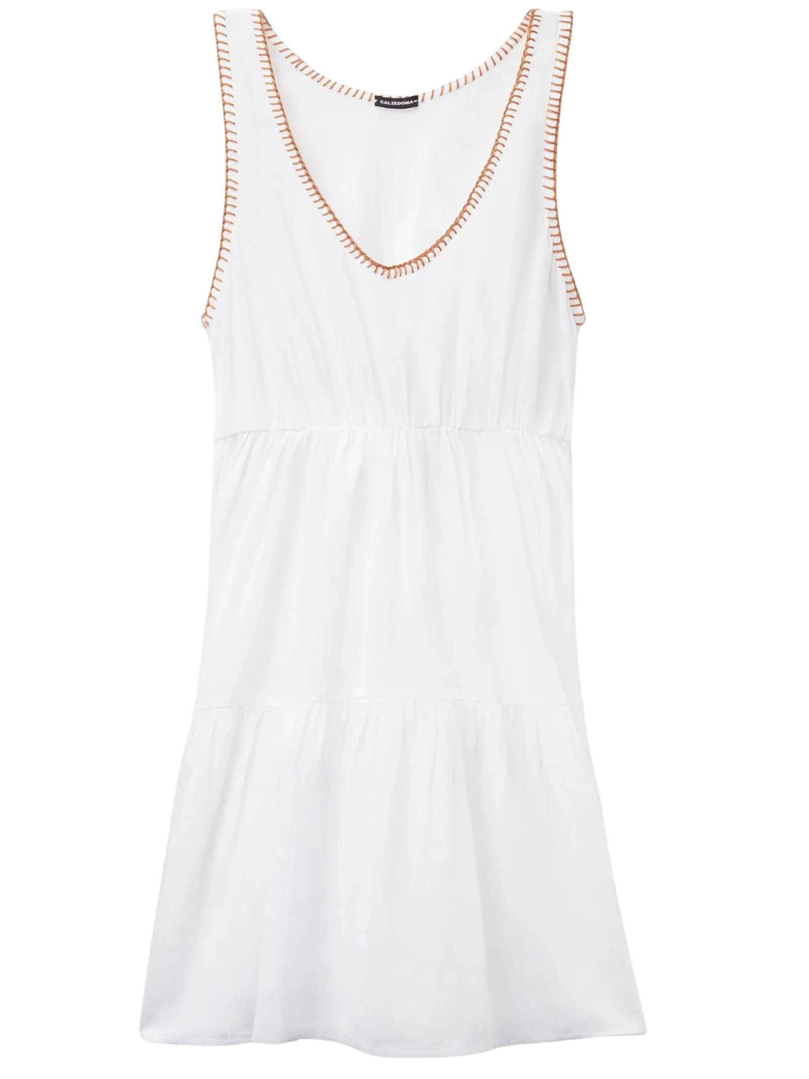 Vestido Curto Com Bordados Branco Calzedonia