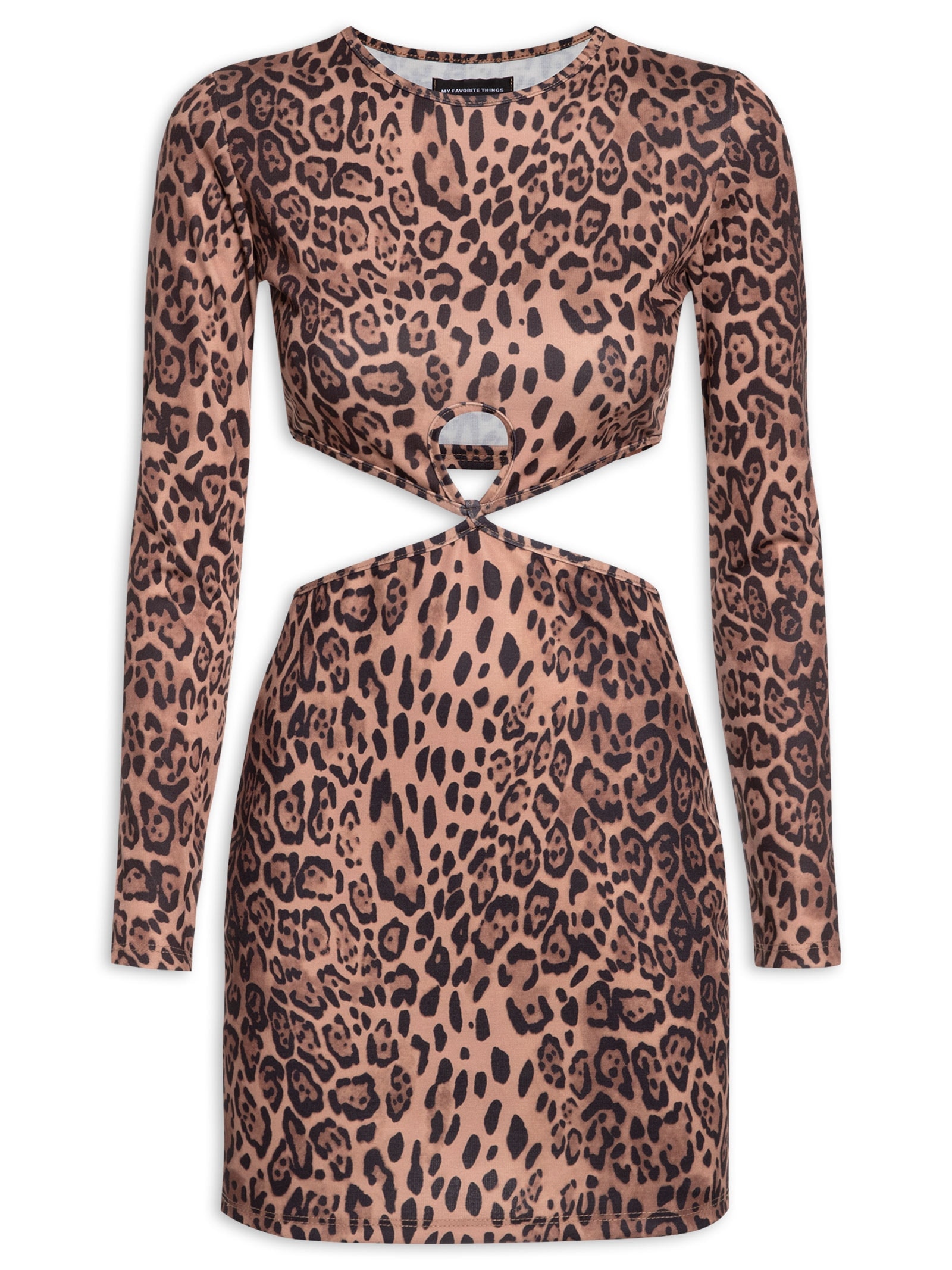 Vestido Curto Com Cut Off Estampado Animal Print My Favorite Things