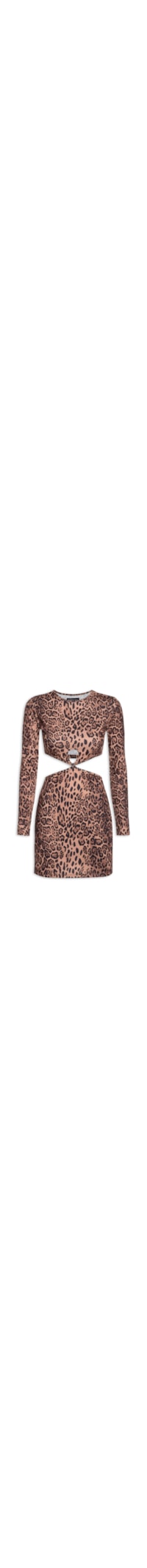 Vestido Curto Com Cut Off Estampado - Animal Print