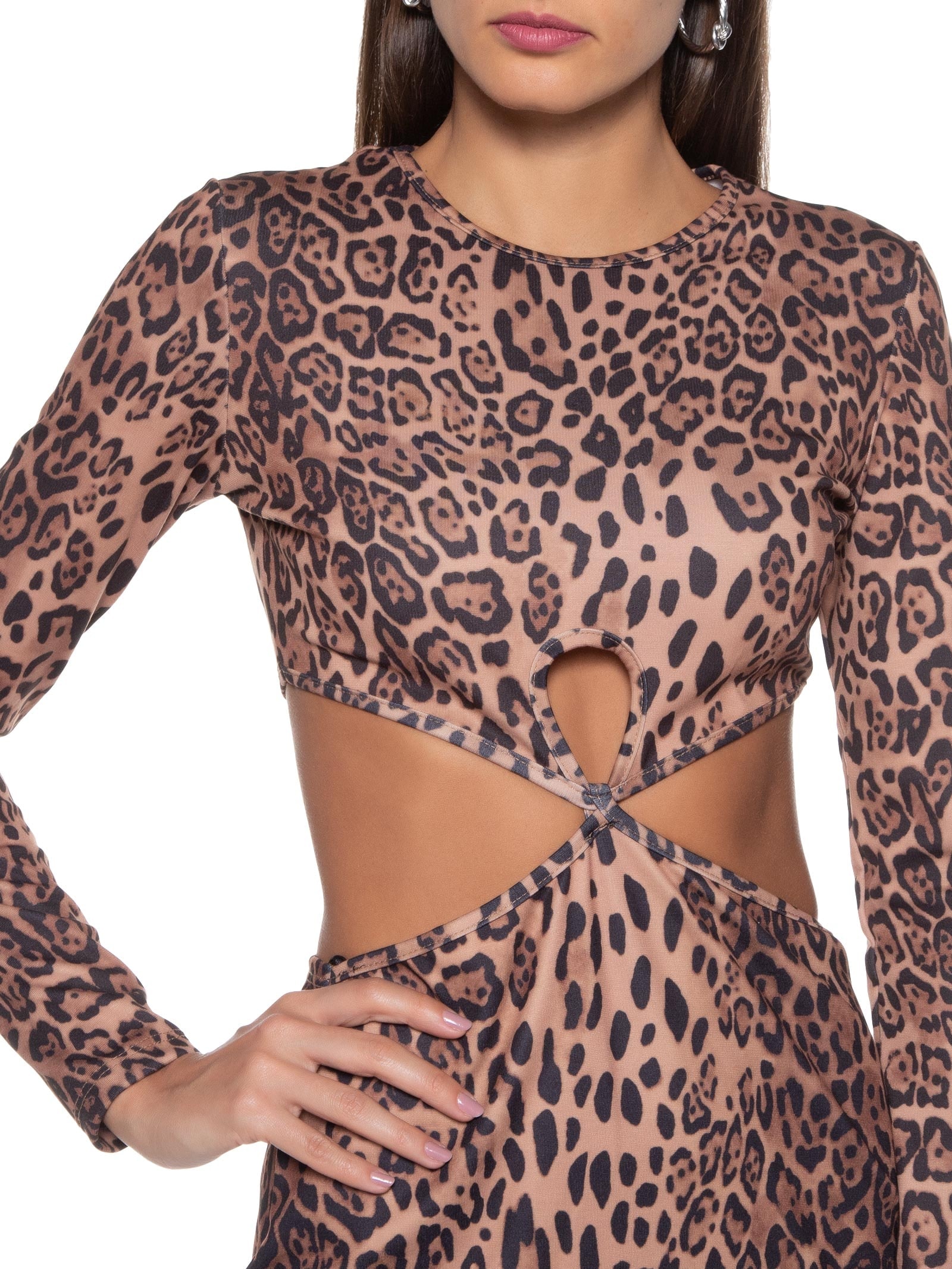 Vestido Curto Com Cut Off Estampado Animal Print My Favorite Things