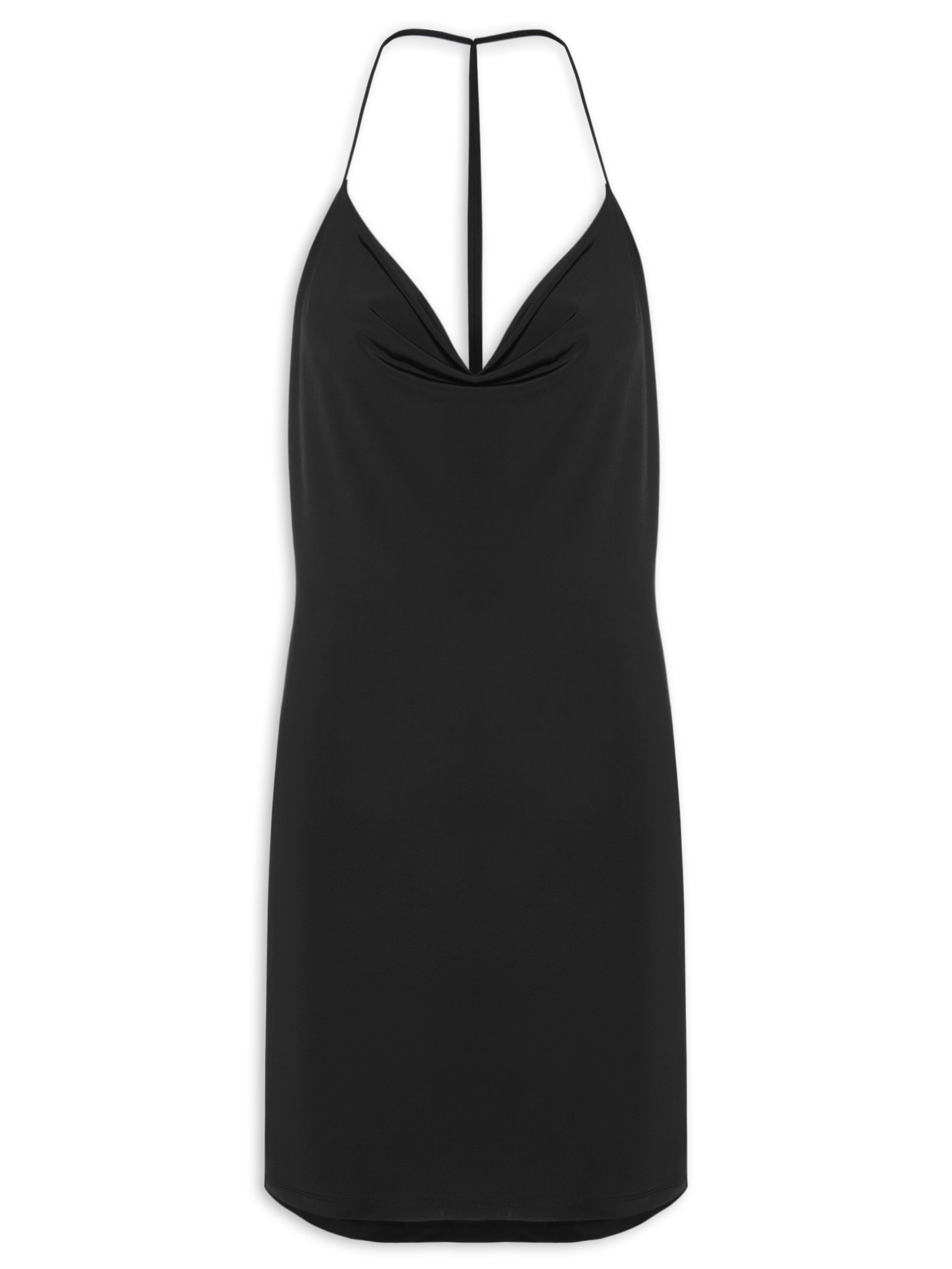 Vestido Curto Com Degagê Preto My Favorite