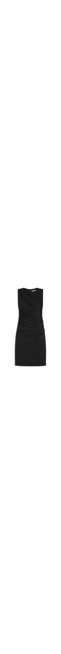 Vestido Curto Com Drapeado Lateral - Preto