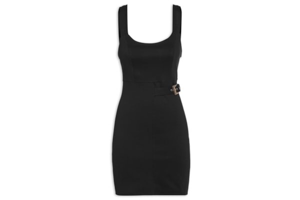 Vestido Curto Com Fivela - Preto