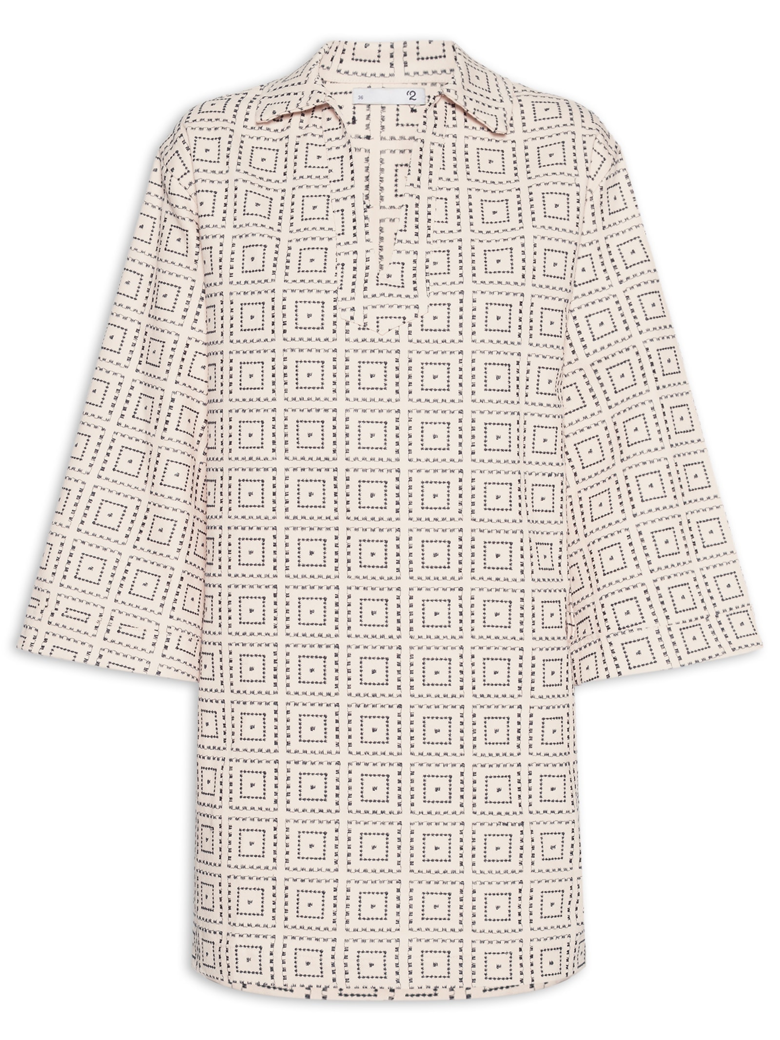 Vestido Curto Com Gola Polo Off White '2Essential