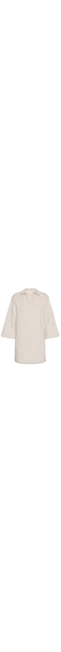 Vestido Curto Com Gola Polo - Off White